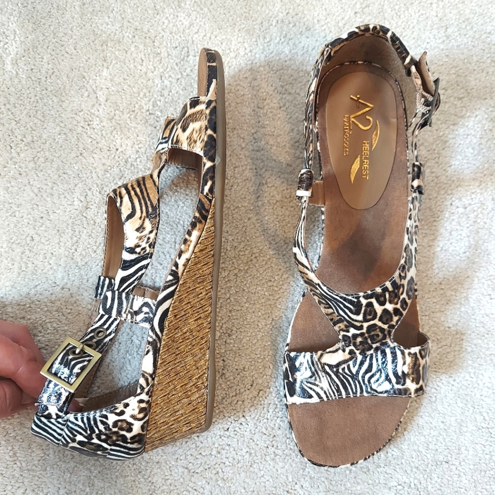NWOT- A2 By Aerosoles Animal Print Wedges
